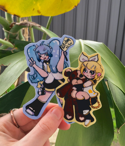 Hatsune Miku and Kagamine Rin stickers