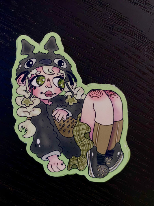 Totoro girl sticker